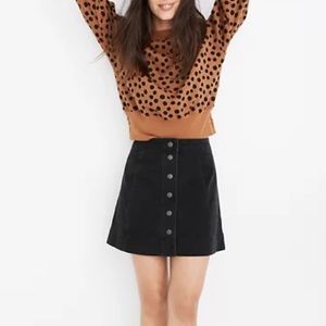 Madewell Metropolis Snap Jean Skirt in Rawley Black